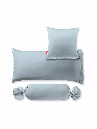 FLEURESSE | Satin-Kissenbezug "Royal Uni" 2-er 40x80cm (Vanille) | hellblau